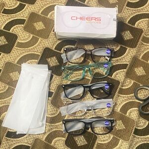 CHEERS Devices Blue Light Reading Glasses – Set of 5 (+2.5 Strength,Mixed Styles